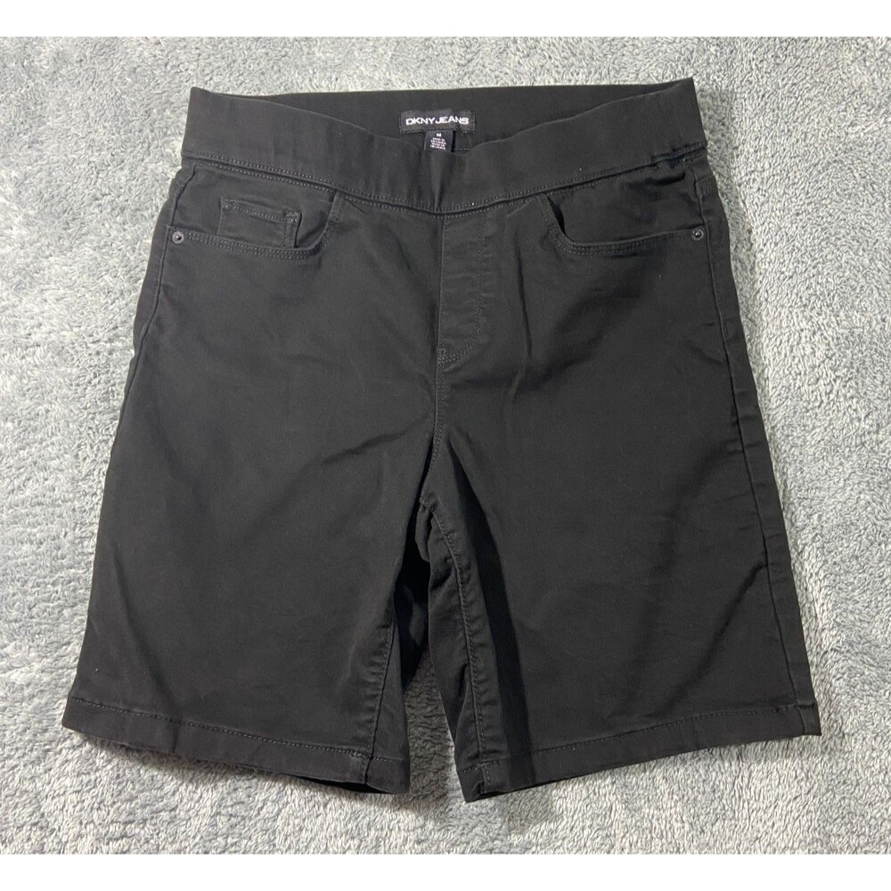 Dkyn Pull on Denim Shorts Womens Medium Black 8.5 inch Inseam
